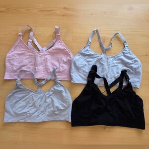 BAMBOOBIES NURSING Sports Bras - Pink, Light Blue, Gray, Black L